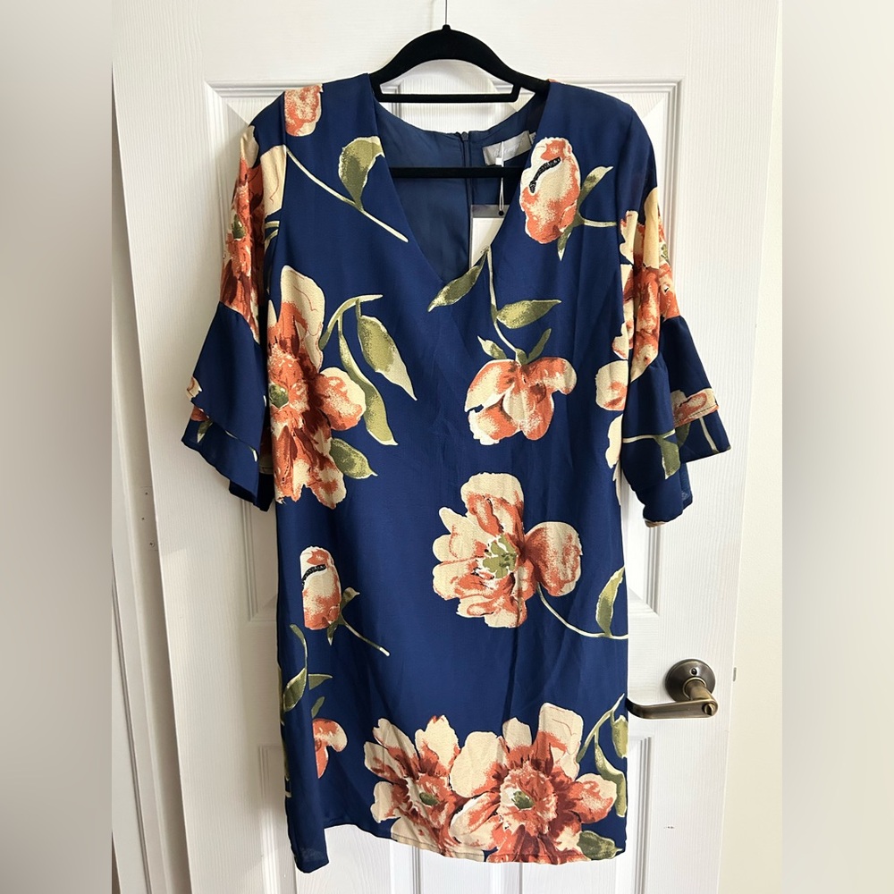 Easter ..Floral Blue Dress NWT